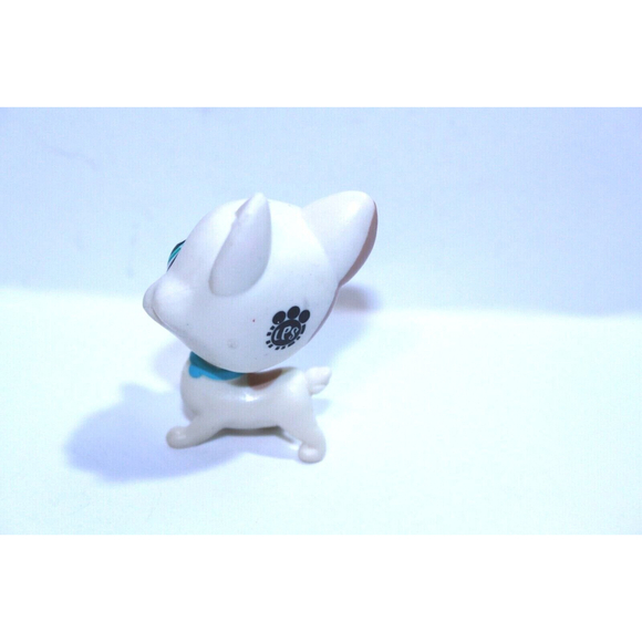 Littlest Pet Shop Beige Tan Blue Collar Dog Toy LPS #2933 One Side Tan Patch - Picture 2 of 4
